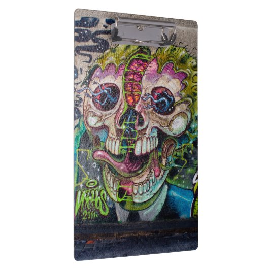 Crazy Art Horror Skull Graffiti Klemmbrett (Rechts)