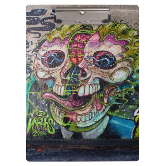 Crazy Art Horror Skull Graffiti Klemmbrett (Vorderseite)