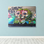 Crazy Art Horror Skull Graffiti Leinwanddruck (Insitu (Holzboden))