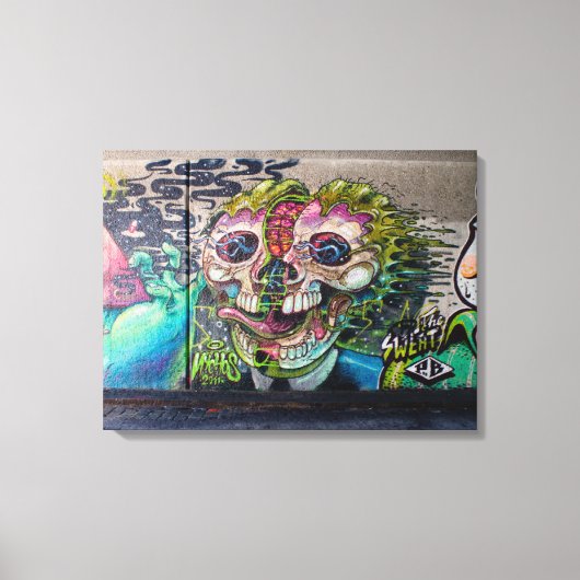 Crazy Art Horror Skull Graffiti Leinwanddruck (Vorderseite)