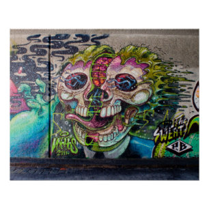 Crazy Art Horror Skull Graffiti Poster