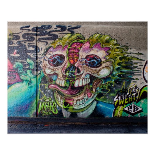 Crazy Art Horror Skull Graffiti Poster (Vorderseite)