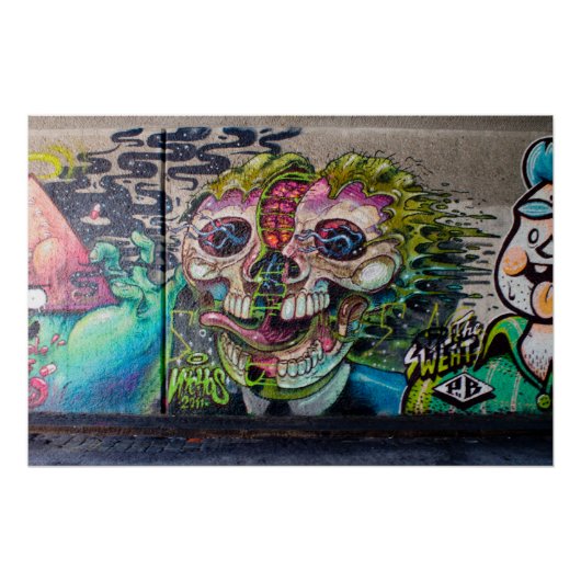 Crazy Art Horror Skull Graffiti Poster (Vorderseite)