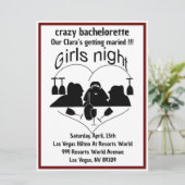 Crazy bachelorette ankündigung (Stehend Vorderseite)