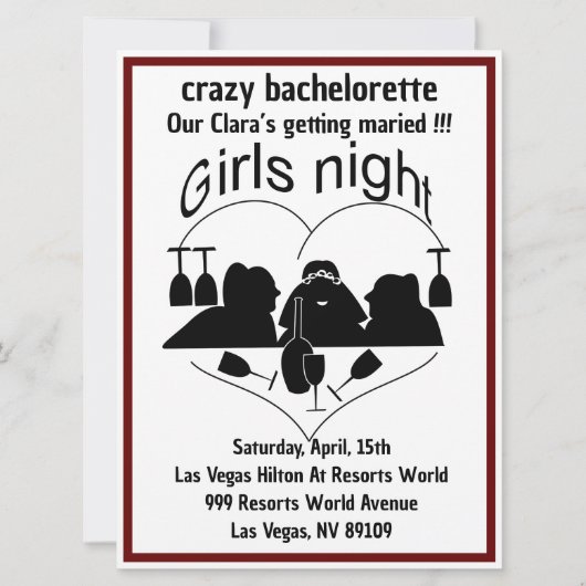 Crazy bachelorette ankündigung (Vorderseite)