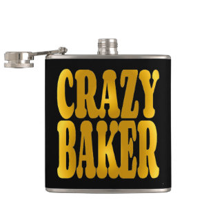 Crazy Baker in Gold Flachmann