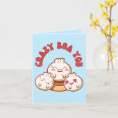 Crazy Bao You - Funny Bao Bun Pun Karte (Gelbe Blume)