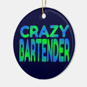 Crazy Barkeeper Keramikornament (Links)