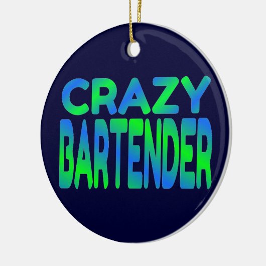 Crazy Barkeeper Keramikornament (Links)