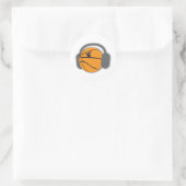 Crazy Basketball Runder Aufkleber (Tasche)