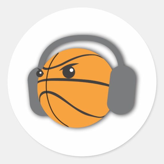 Crazy Basketball Runder Aufkleber (Vorderseite)