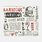Crazy BBQ: Whimsical Doodle Kunst Fleecedecke (Vorderseite (Horizontal))