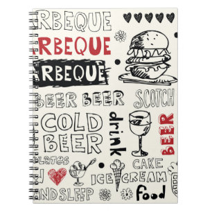 Crazy BBQ: Whimsical Doodle-Kunst Notizblock