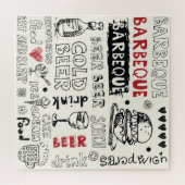 Crazy BBQ: Whimsical Doodle Kunst Puzzle (Horizontal)