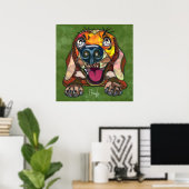 Crazy Beagle Hund handgemalt Poster (Heimbüro)
