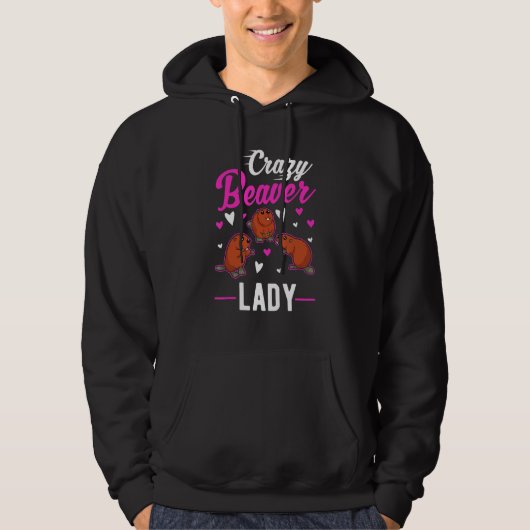 Crazy Beaver Lady Hoodie (Vorderseite)