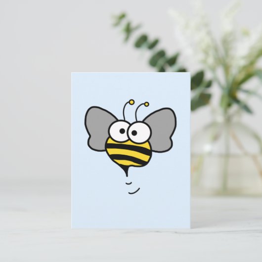 Crazy Bee Postkarte (Stehend Vorderseite)