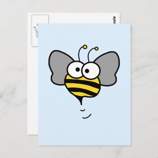 Crazy Bee Postkarte (Vorne/Hinten)