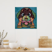 Crazy Bernese Mountain Dog handbemalt Poster (Küche)