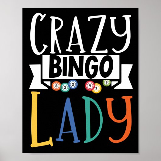 Crazy Bingo Lady Funny Lucky Gambling Poster (Vorne)