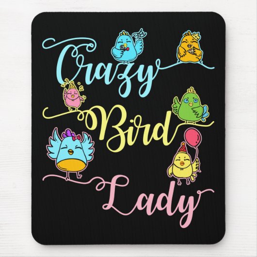 Crazy Bird Lady Bird Lover Watching Vogelbeobachte Mousepad (Vorne)