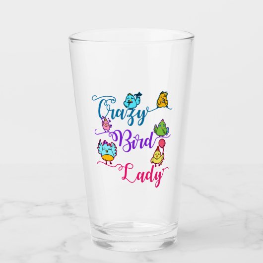 Crazy Bird Lady Bird Owner Lover Vogelbeobachter T Glas (Vorderseite)