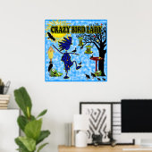 Crazy Bird Lady Design Poster (Heimbüro)