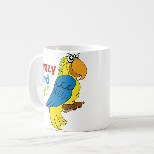 Crazy Bird Lady! Kaffeetasse (Vorderseite Links)