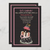 Crazy Birthday Cake Einladung (Vorne/Hinten)