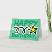 Crazy Birthday Card mit gelbem Stern