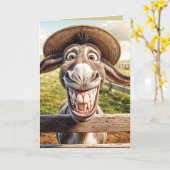 Crazy Birthday Donkey trägt einen Hut Karte (Gelbe Blume)