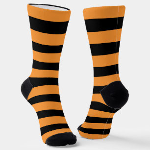 Crazy Black and Orange Striping Socken