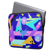 Crazy Blue Aighties Pattern Laptopschutzhülle (Vorderseite Links)