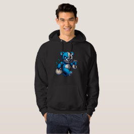 Crazy Blue Bear Hoodie