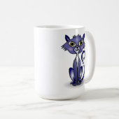 Crazy Blue Cat Classic Tasse (VorderseiteRechts)