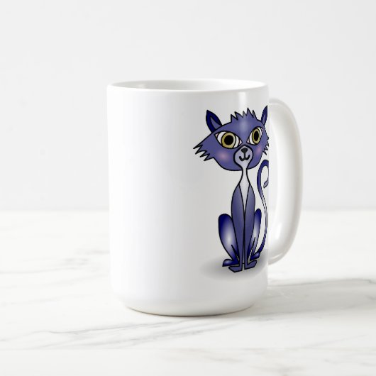 Crazy Blue Cat Classic Tasse (VorderseiteRechts)