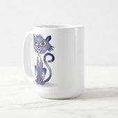 Crazy Blue Cat Classic Tasse (Vorderseite Links)
