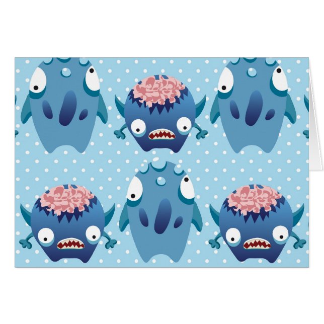 Crazy Blue Monsters Fun Kreaturen Geschenke für Ki (Vorderseite (Horizontal))