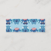 Crazy Blue Monsters Fun Kreaturen Geschenke für Ki Mini Visitenkarte (Rückseite)