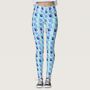 Crazy Blue Paw Leggings