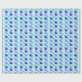 Crazy Blue Paw Wrapping Paper Geschenkpapier (Flach)