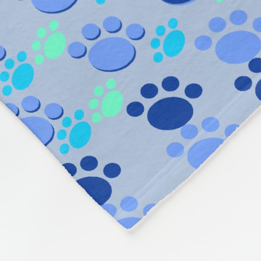 Crazy Blue Paws Fleece Blanket (Ecke)
