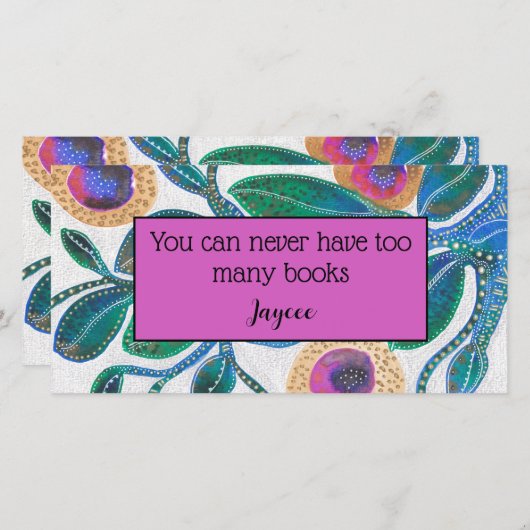 Crazy Blue Wüste Pflanze, abstrakt, Buchmarke Dankeskarte (Vorne/Hinten)