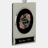 Crazy Blume Lady - Zinnia Gardener Banner-Ornament Silber (Rechts)