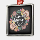 Crazy Blume Lady - Zinnia Gardener Ornament Aus Metall (Links)