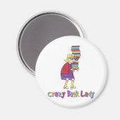Crazy Book Lady Magnet (Vorderseite/Rückseite)