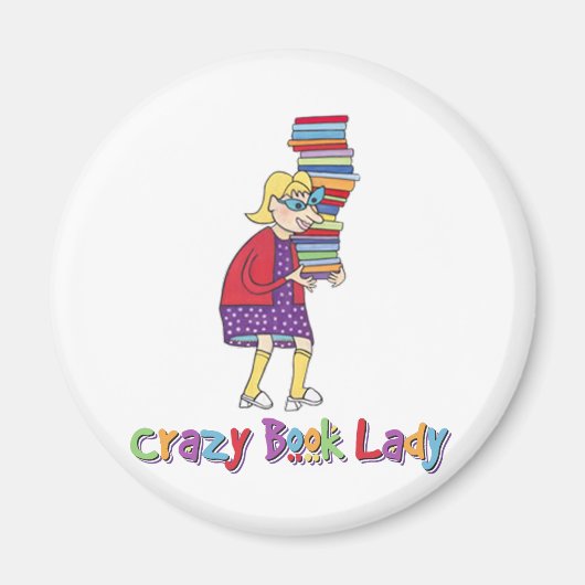Crazy Book Lady Magnet (Vorne)