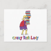 Crazy Book Lady Postkarte (Vorderseite)