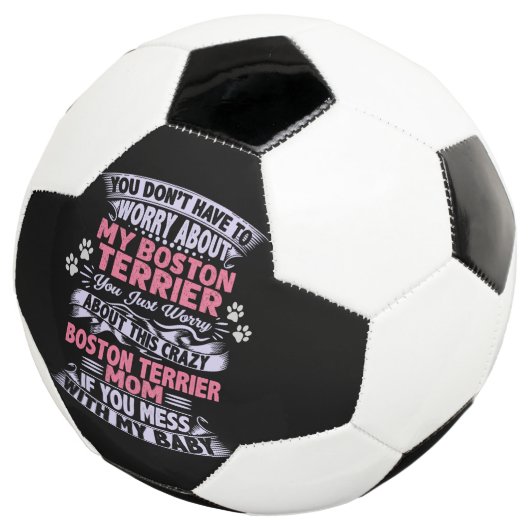 Crazy "Boston Terrier" Mama Fußball (Dreiviertel)