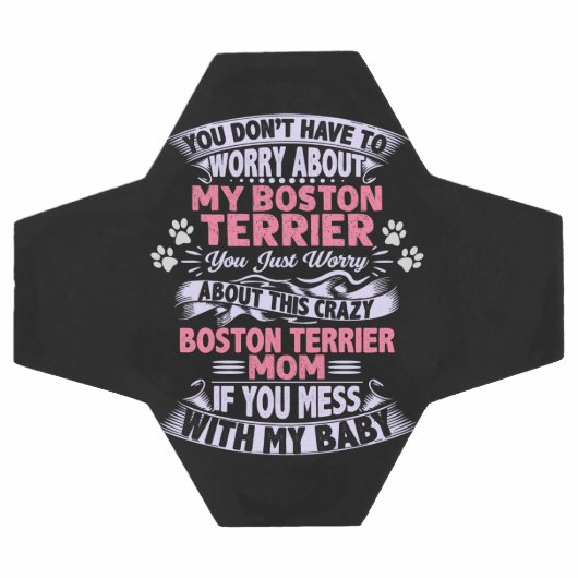 Crazy "Boston Terrier" Mama Fußball (Flach)